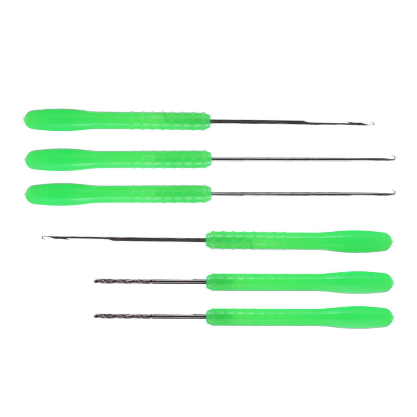 Dpofirs Set di Aghi per Esche da Pesca, Kit di Aghi per Perforazione Esche e Kit di per Uncini con Punte Sottili e Impugnatura Ergonomica, per Realizzare Rig e Linee di Fissaggio