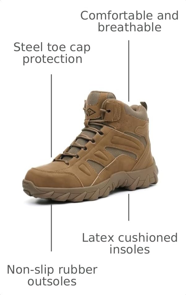 Image of Work Boots for Men Comfortable Steel Toe Boots