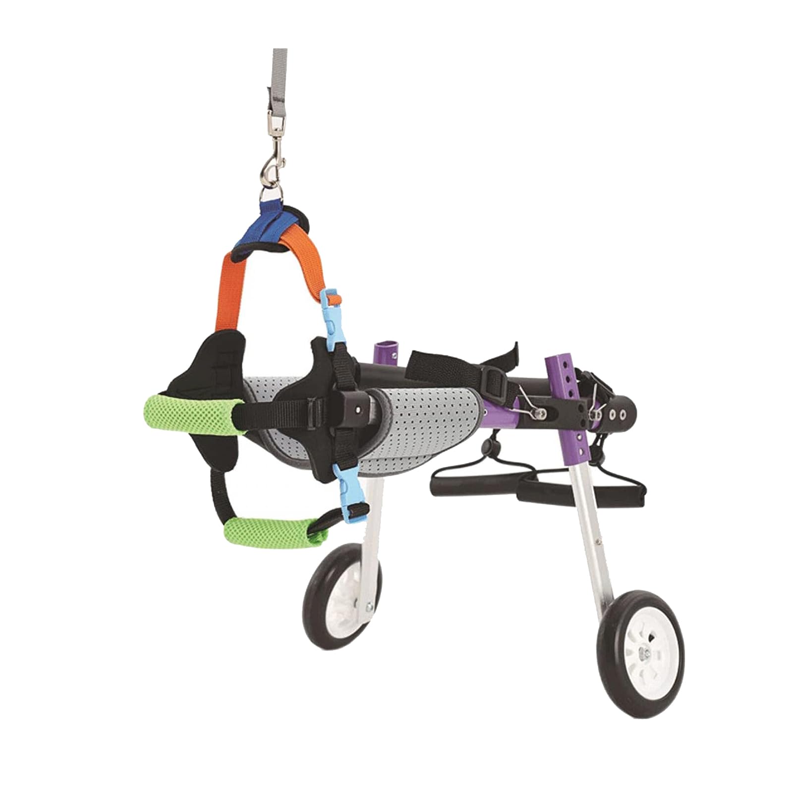Lila Verstellbarer Hunderollstuhl, Rollstühle mit Gehbehinderten Hinterbeinen, Tierübungsräder, X-Small