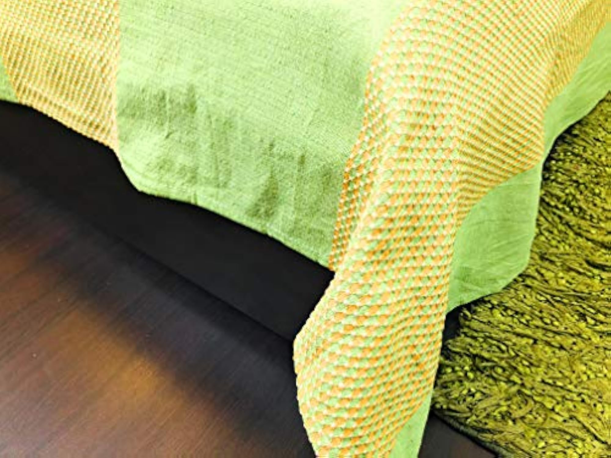 Handloom Cotton Double Bedsheet with 2 Pillow Covers, Woven Striped Design