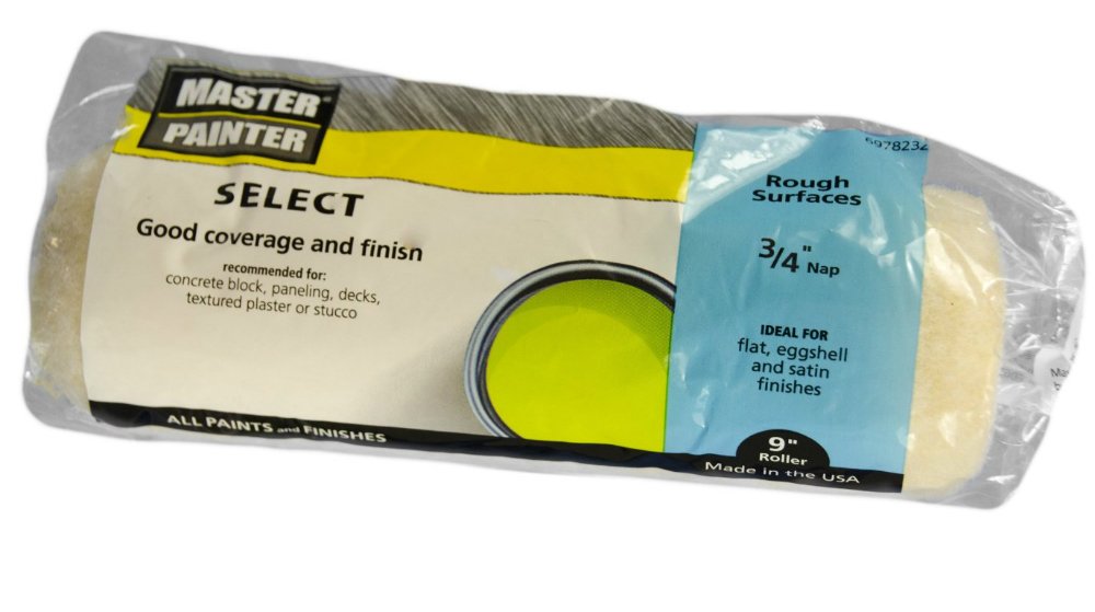General Paint & Manufacturing MPS934 True Value 697823 Master Painter Select 9-Inch Paint Roller Covers for Rough Surfaces, 3/4-Inch Nap