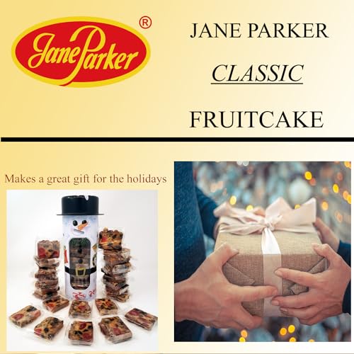 Jane Parker Fruitcake Classic Fruit Cake 18 Individually Wrapped Slices In A Collectible Snowman Tin thumb #4