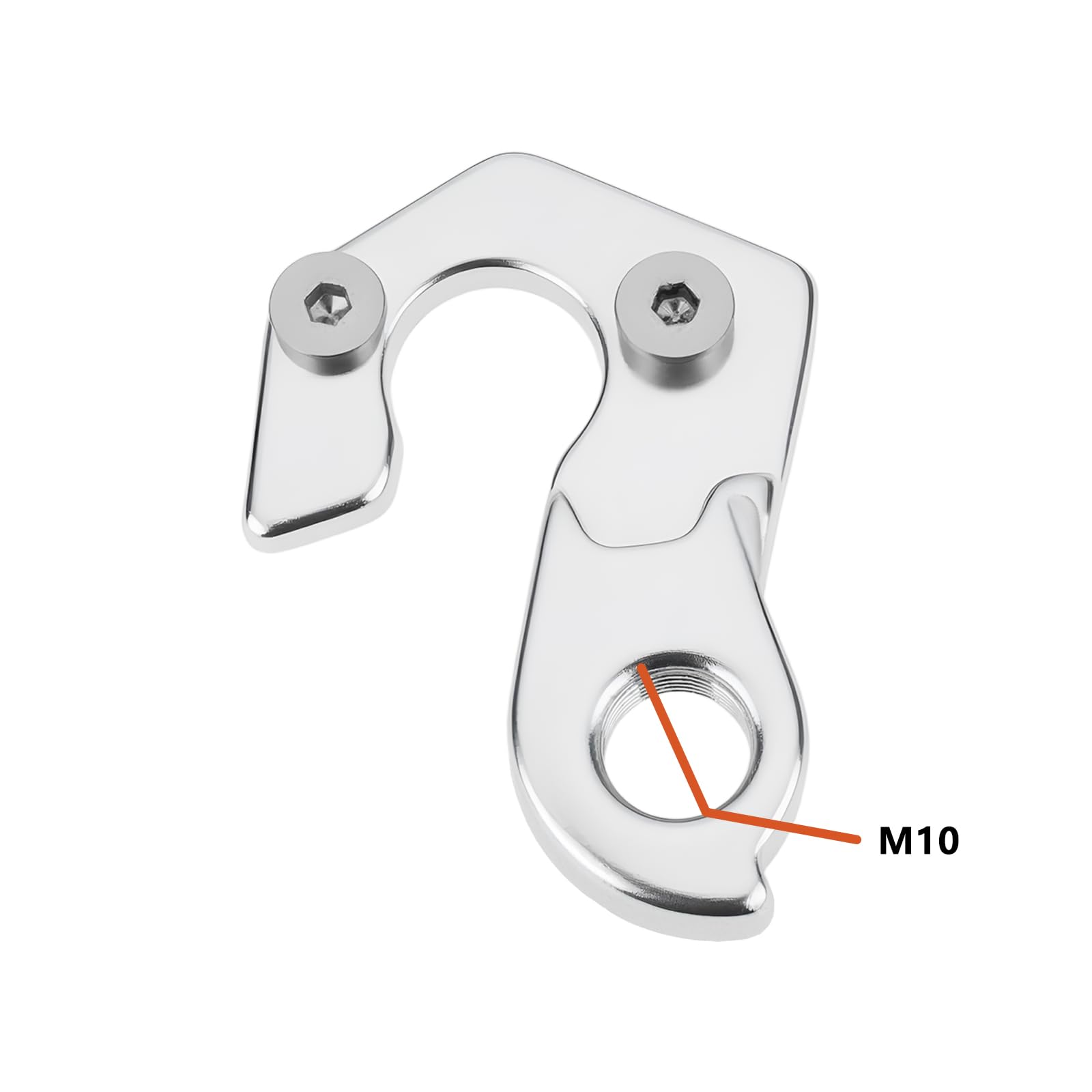 Patilla de Cambio Trasera Plateada para Bicicleta con Tornillos GH-063 de Aleación de Aluminio Compatible con Bicicletas Rockrider.