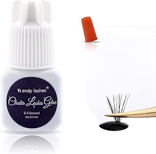 Individual Lash Glue 5ML Black Cluster Lash Glue Long Lasting Waterproof Eye Lash Glue DIY Eyelash Extensions Adhesive Latex Free Cluster Lash Extension Glue(Black Lash Glue-5ml)