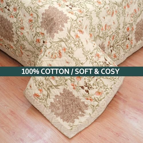 Image of Akshya Cotton Dohar Single Bed Lightweight AC Comforter Thin Summer Blanket Reversible Cotton Quilt Soft Breathable Skin Friendly Single Bed Size Multi-Purpose