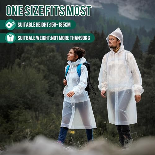 Aolegoo 2 Stück Regenponcho, Wiederverwendbarer, Tragbarer Unisex-Regencape für Fahrrad, Wandern, Camping, Ausflug, Angeln, Konzert, Stadion, Festival (Gelb)