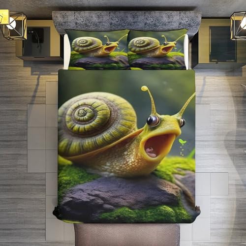 Parure de lit escargots 3D hypoallergénique pour enfants - 3
