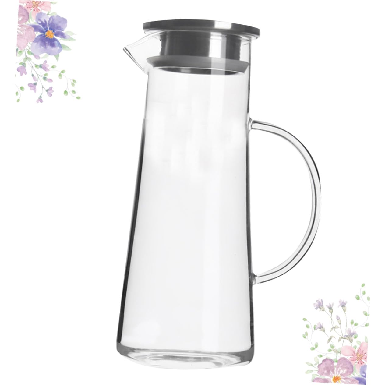 NOLITOY Glaswasserflasche Borosilikatglas 1450 Ml Haushaltsteeflasche Für Küche Wohnzimmer Große Kapazität Bruchsicher