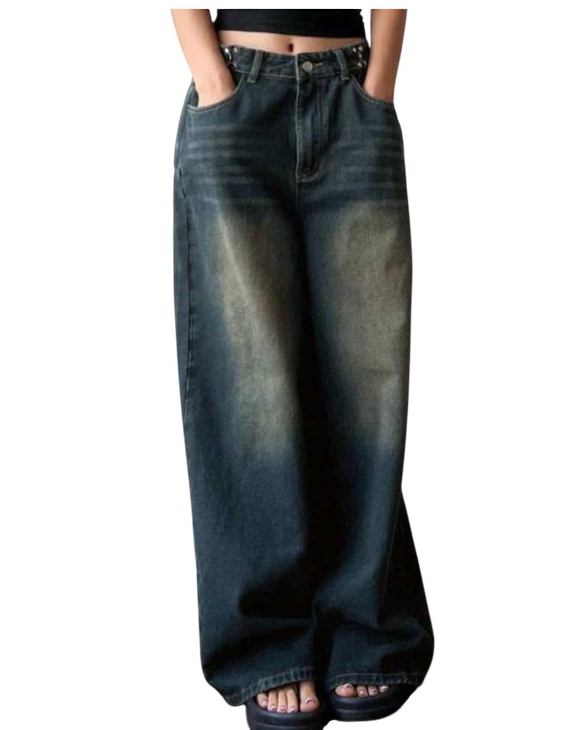 Women’s Baggy Jeans for Girls, High Waist Wide Leg Loose Fit Denim Jeans
