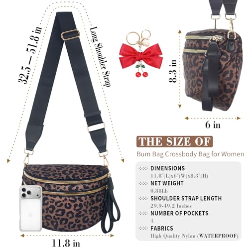 Leopard Print Spacious Crossbody Bum Bag