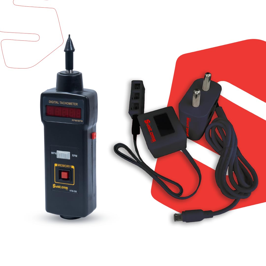 HTM-590 Contact Type Digital Tachometer (HTM-590 Contact Tachometer + TS-200 IoT Temp Sensor)