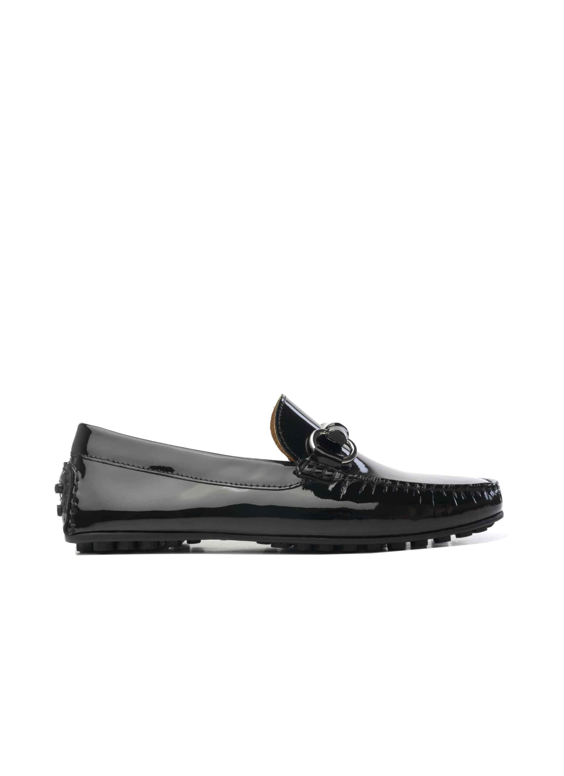 tyler driver – premium patent leather | chunky saddle design | bold fashion & all-day comfort with flexible grip sole | driver shoes for men (black)