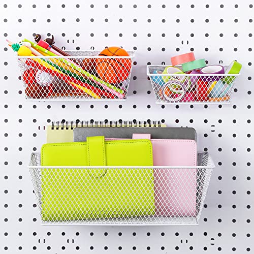 Photect BK-PHOTECT-220488 Pegboard Wire Baskets Pegboard Accessories Hanging Pegboard Wall Organizer 3 Sizes Pegboard Bins Basket Home Garage Multi Fit Basket thumb #1