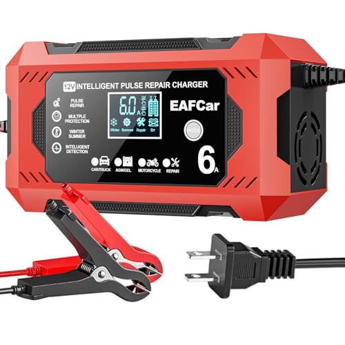 6-Amp Battery Charger, 12V Trickle Charger Car Battery Charger, Smart Automatic Lead Acid Charging with Temperature Comp - Detailed View