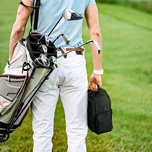 Fitdom Golf Shoe Bag - Tactical Style Zippered Black Shoe Carrier Bags with Ventilation & Multiple Outside Pockets for… - Image 4