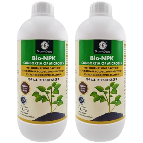 Image of OrganicDews Bio NPK consortia (5x10^8 CFU /ML) Bio Inoculum Fertilizer (2 Litre) for Plants - Soil Fertility, Faster Plant Growth and Increases the Yield 2 Litre