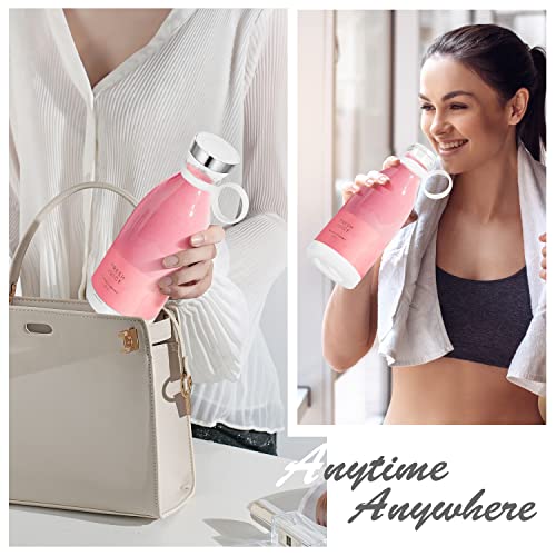 Image of 11.8 Oz Portable Blender, Fresh Juice Blender for Shakes & Smoothies-White | For Shakes and Smoothies,Magnetic USB Fast Charging Mini Mixer Bottle,Take It for Traveling,Outdoor,Gym,Office,Cars,Gift
