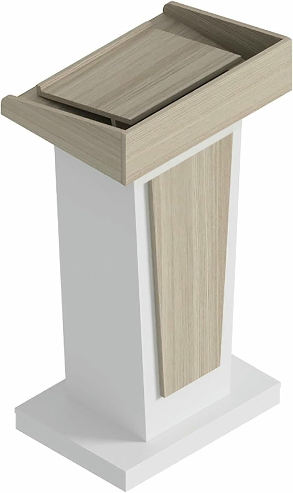 Genérico Atril Alto de Madera Blanca, púlpito de Madera Maciza con Estante de Almacenamiento para Iglesia, Escuela, seminario, presentaciones, mostrador de recepción de