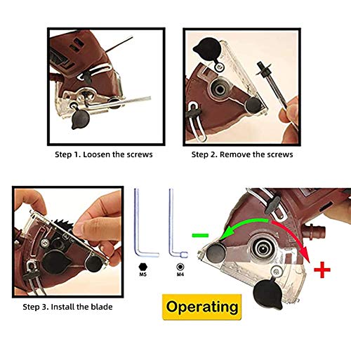 Electric Mini Laser Circular Saw Hand Held Grinder Cutting Tool Kit w/ 3 Blades - Thumbnail 7