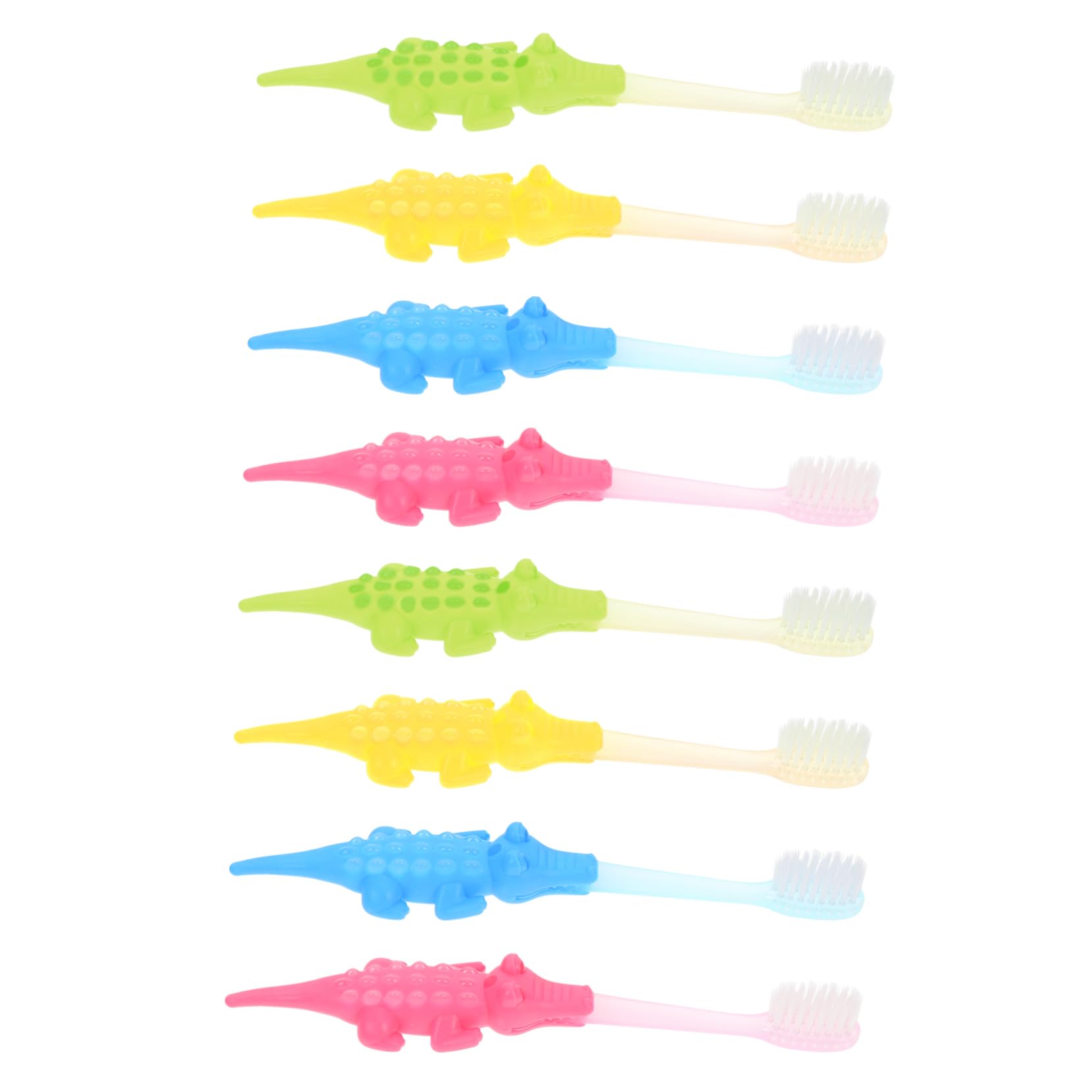 KOMBIUDA 8pcs Adorable Kids Toothbrush Set Cartoon Shape Toddler Toothbrush Oral Care Tool