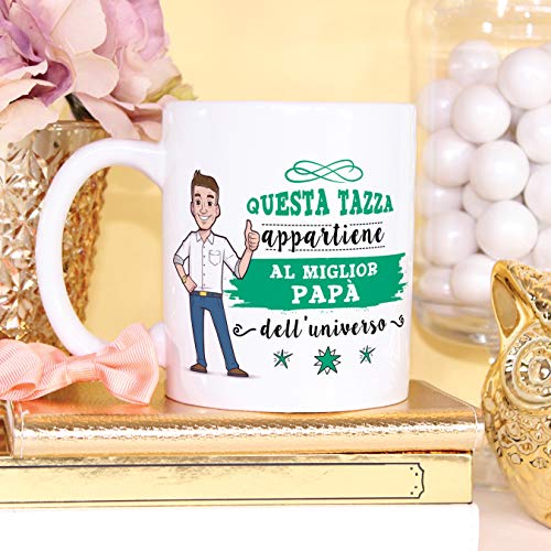 MUGFFINS (Taza en italiano) Papá. Tazas de café originales y desayuno para regalar papa. Esta taza pertenece al mejor… - Imagen 7