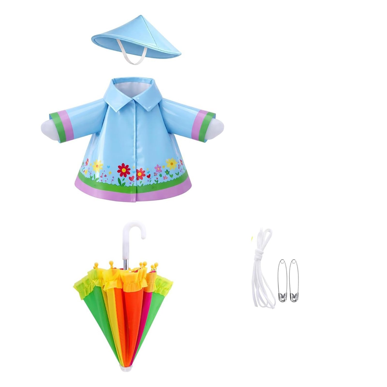 Buxuaaaa Geese Ensembles Accessories for Party Decorations Geese Rainwear and Umbrella Flower Rainwear Waterfowl Set