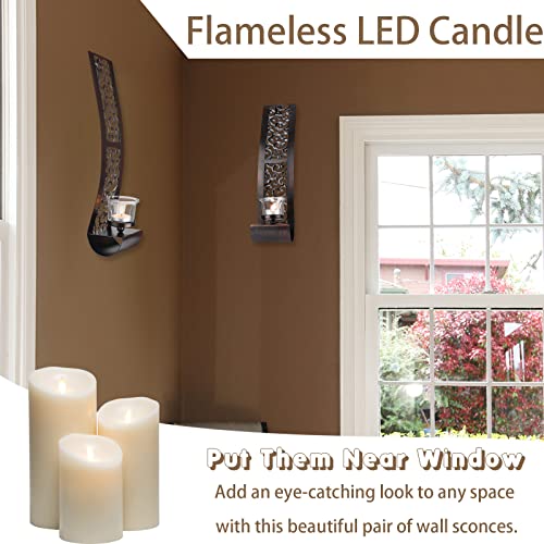 Mimorou 4 Pcs Wall Sconce Metal Antique Bronze Wall Candle Sconces Wall Candle Holder Candle Décor #TOP5