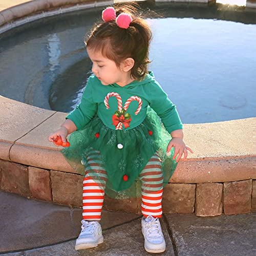 HINTINA Toddler Baby Girls Christmas Outfits Santa Claus Clothes Set3