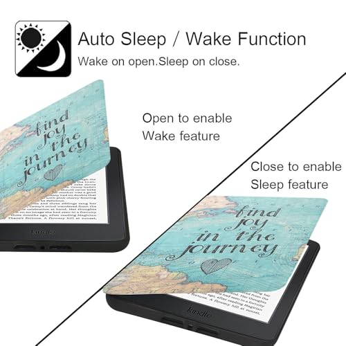 Image of MOCA Case for Kindle Paperwhite 12th Gen 7 inch (2024) & Kindle Colorsoft 7 inch (2025), Slim PU Leather Cover with Auto Wake /Sleep, Magnetic Closure, Lightweight (Find You)