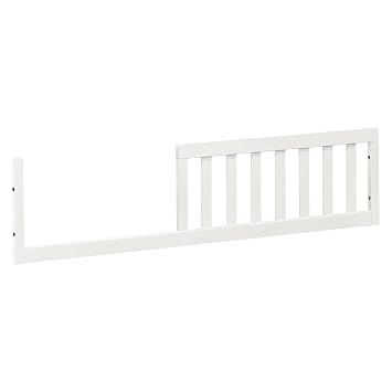 Toddler Bed Safety Guard Rail for Namesake, Formerly Million Dollar Baby Convertible Cribs - Solid Wood Rail for Convertible Crib to Toddler Bed Conversion Emma Regency Crib, Warm White