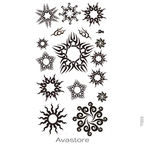 Tatouage Temporaire Femme Etoile en Soleil Tatouage Éphémère Etoile en Soleil Minimaliste Tattoo pour Femme - AVASTORE