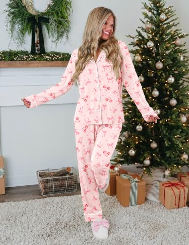 Womens Pajamas Set Button Up Pjs - image 3