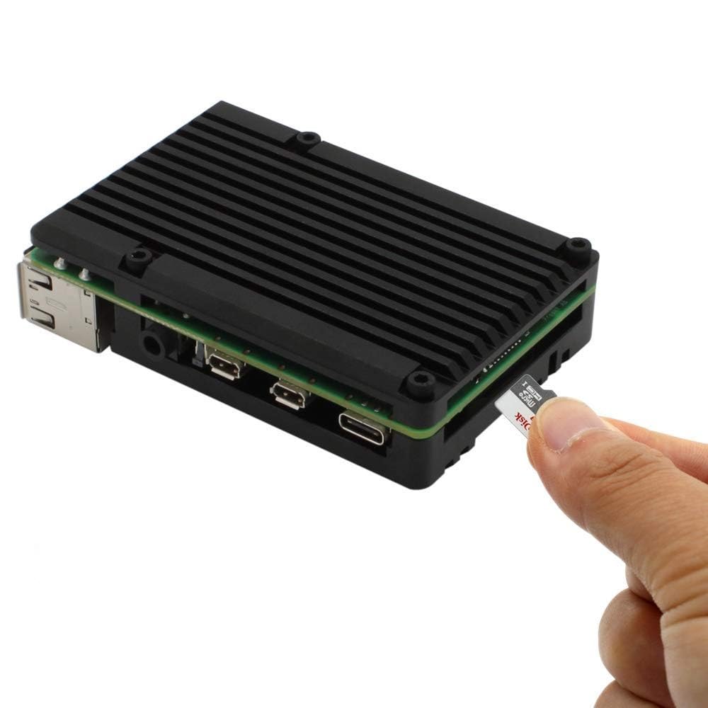Aluminium Alloy Cooling Heatsink Armor Metal Case, Black for Raspberry Pi 4 Model B, for Pi 4B-picture-22