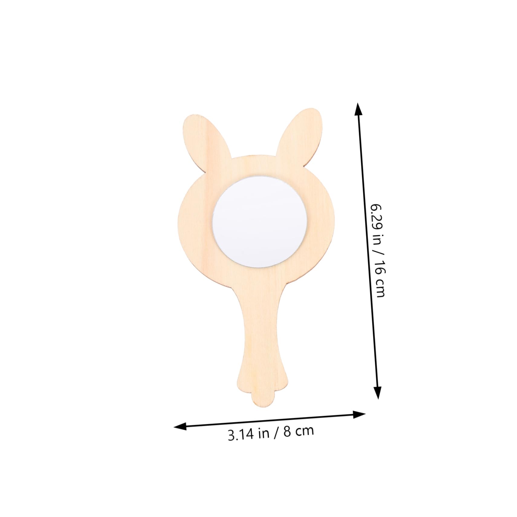 KONTONTY 10pcs Wooden Mini Mirrors Handheld Craft Mirrors for Boys and Girls Unfinished DIY Toy