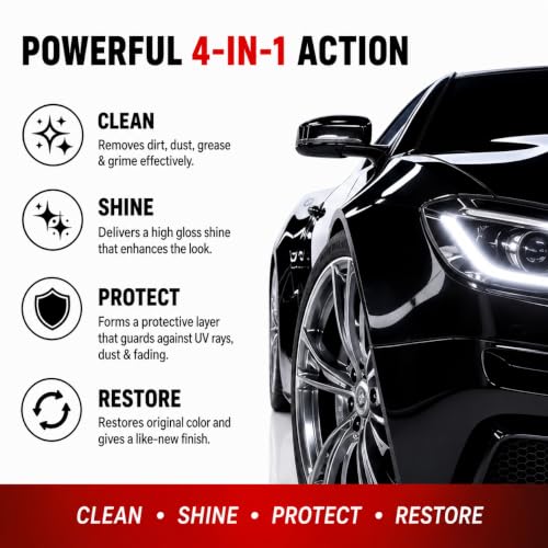 Image of All in One Multipurpose Liquid Polish for Car, Motorbike, Scooter, Household, Office Care | High Gloss | Easy Application | For Interior & Exterior Surfaces - 300mL with Applicator Pad.