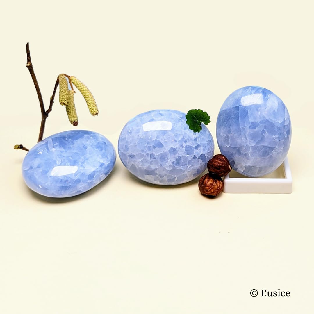 EUSICE - Ágata en Banda Piedra Natural de Madagascar, Piedra de Palma Calmante y Antiestrés, 100% Artesanal y Hecho a Mano, Cristal Ético para Litoterapia, Bienestar, Meditación y Yoga — view 2