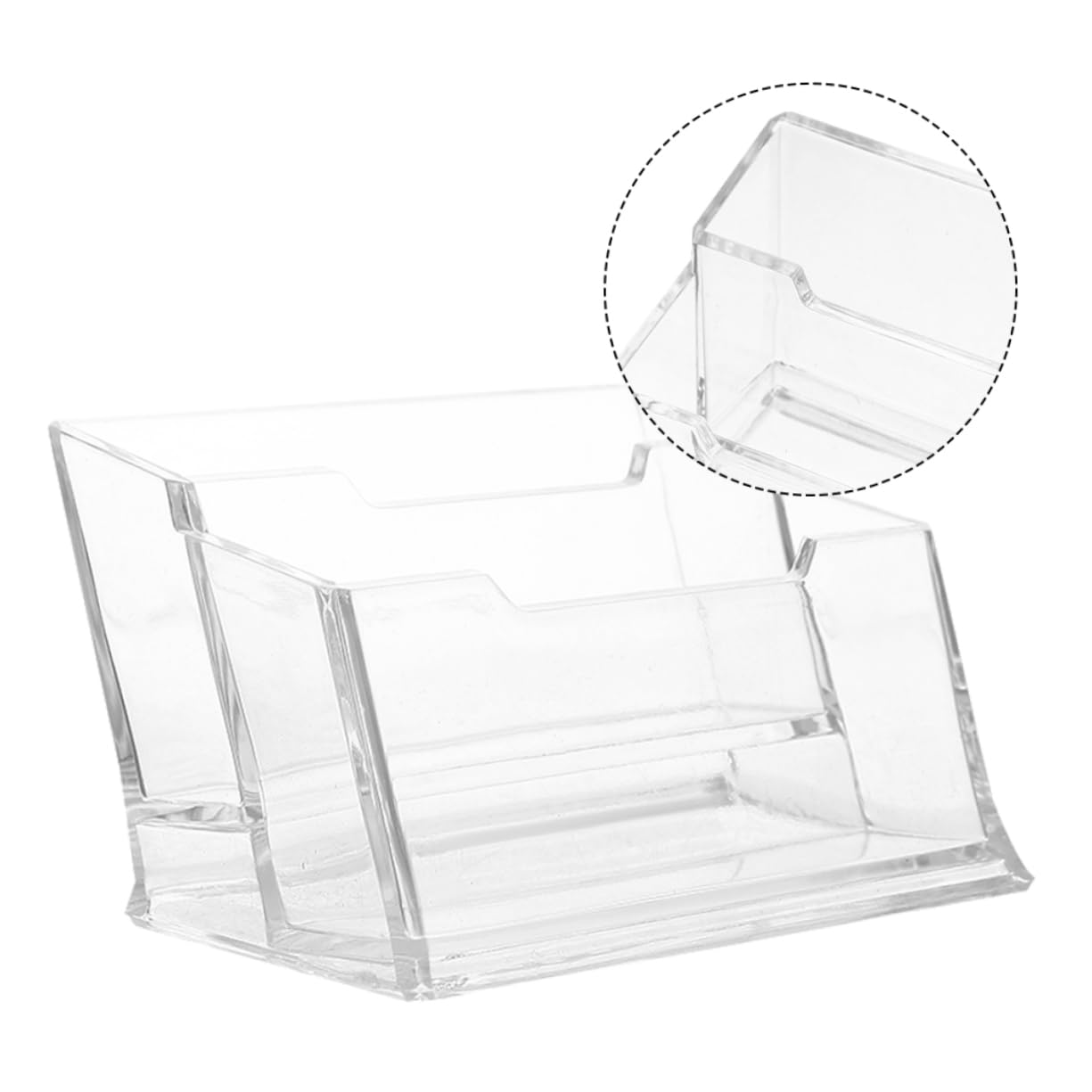 5 Pezzi Biglietti Visita in Plastica Organizer Scrivania Leggero e Compatto per Ufficio Conferenze ed Esposizioni con Doppia Sezione per Facile Accesso e Massima Visibilità