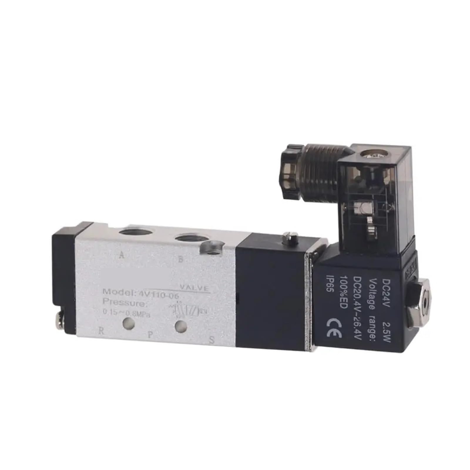 Elektromagnetyczny zawór pneumatyczny 4V110-06 5-drożna 2-pozycyjna sprężarka powietrza 12V 24V 110V 220V (ONLY 4V110-06 LED, AC110V)