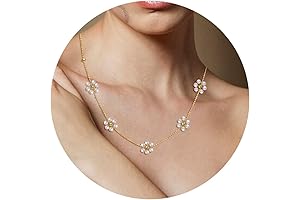 Flower Bead Necklaces: Elegant Pearl Choker for Timeless Style