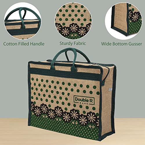 Image of DOUBLE R BAGS Jute Eco-Friendly Tote Bag: Stylish, Spacious, and Sustainable - Perfect for Everyday Errands and Adventures!