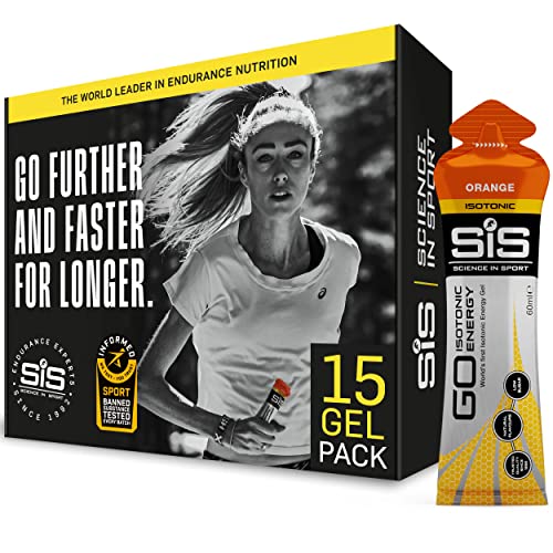 Science In Sport GO Isotonic Energy Gels, Running Gels with 22g Carbohydrates, Low Sugar, Orange Flavour, 60ml Per Serving (15 Pack) Science In Sport GO Isotonic Energy Gels, Running Gels with 22g Carbohydrates, Low Sugar, Orange Flavour, 60ml Per Serving (15 Pack)