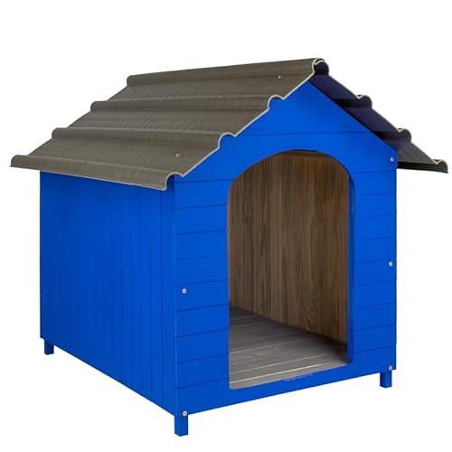 Casa Casinha De Cachorro com Telhado Ecológico Grande N4 (Azul)