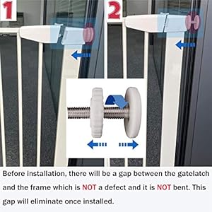 Walk Thru Pet Gate, 46″ to 49″ Extendable Wide, includes 5.5 and 11-Inch Extension Kit, 4 Pack Pressure Mount Kit, 4 Pack Wall Cups and Mounting Kit, White