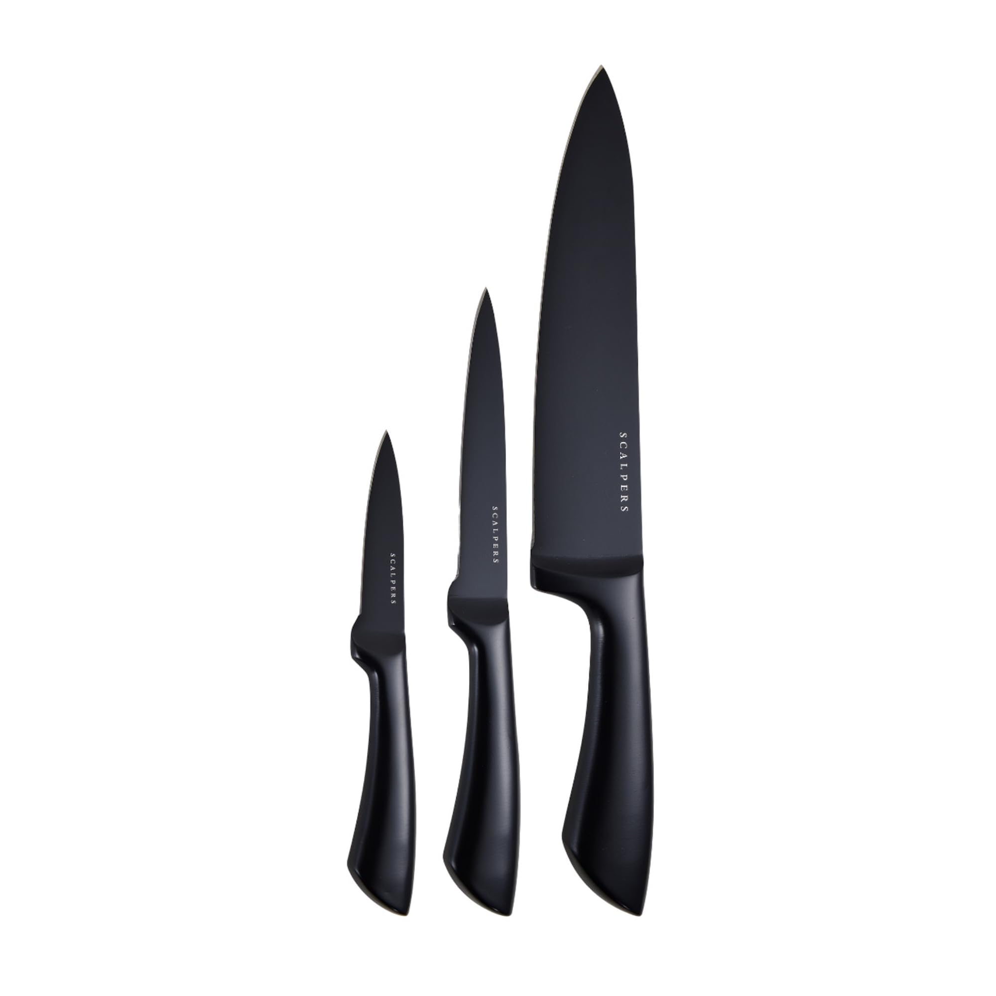 Set 3 scalper in acciaio inossidabile nero