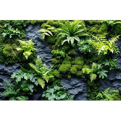 Rock Wall Reptile Habitat Background Greenery-Infused Room Vertical Moss Wall Terrarium Background Nature's Embrace Tropical Green Plants Fish Tank Background Moss Wall Aquarium Background 24x16in