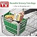 Helishy 2Pack Reusable Shopping Trolley Bags Grab and Go Bag Collapsible Grocery Tote Bags with Handles, Clip on Shopping Cart As Seen On TV