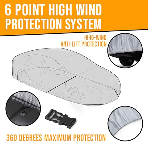 Image of Autotech Park Waterproof All Weather Car Cover Compatible with 2007-2014 Mini Clubman, Heavy Duty Outdoor /Indoor Protection, Max Protection from Sun Rain Wind & Snow