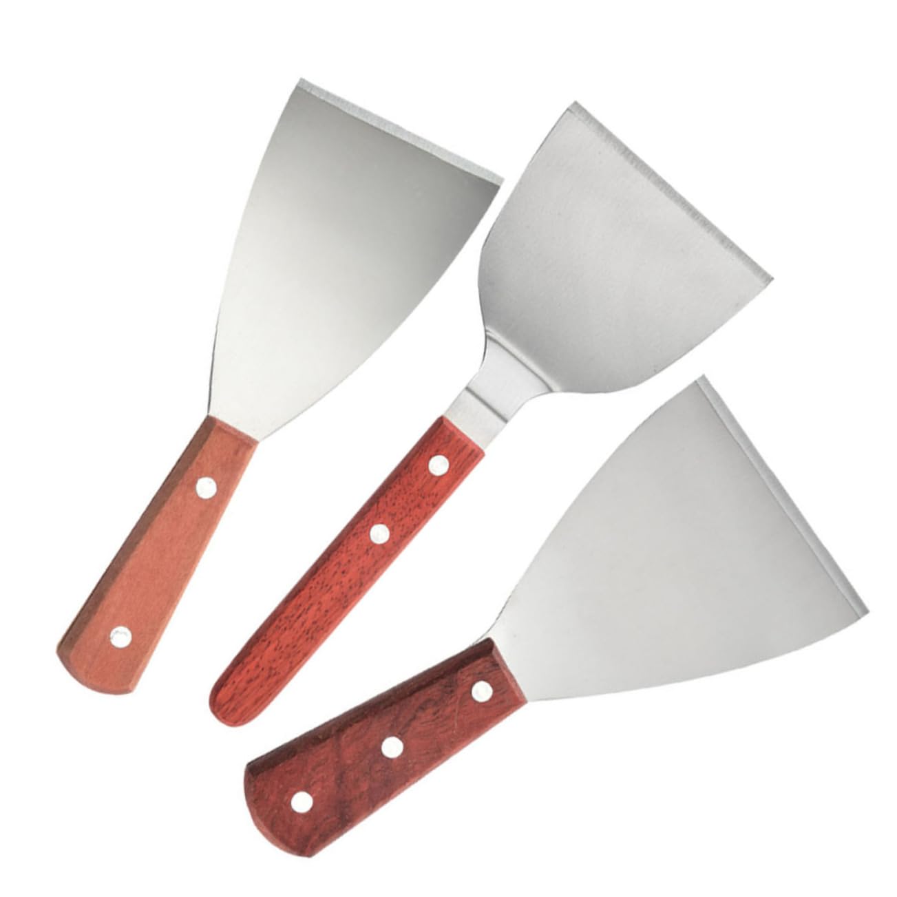 Cabilock Ergonomic Handle Steak Flipper 3pcs Barbecue Spatula for Tarts Cooking Scraper Tool