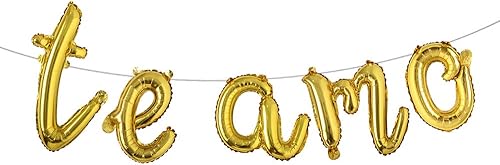 Miniatura 7 de Juego de decoración en español con texto en inglés "I Love You TE AMO" en español, pancarta de globos de letras en español "I Love You", decoración