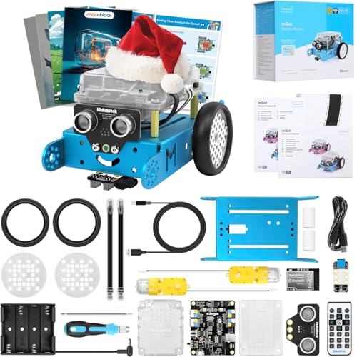 Makeblock mBot Robot Kit with Scratch Coding Box, STEM Projects for Kids Learn to Code with Scratch Arduino, Programmable Robot with 4 Programming Learning Projects, Gifts for Boys Girls Aged 8-12